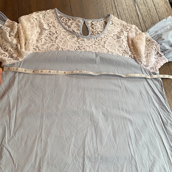 Andrew Marc New York Lace Shoulder Bell Sleeve Top - Picture 4 of 9